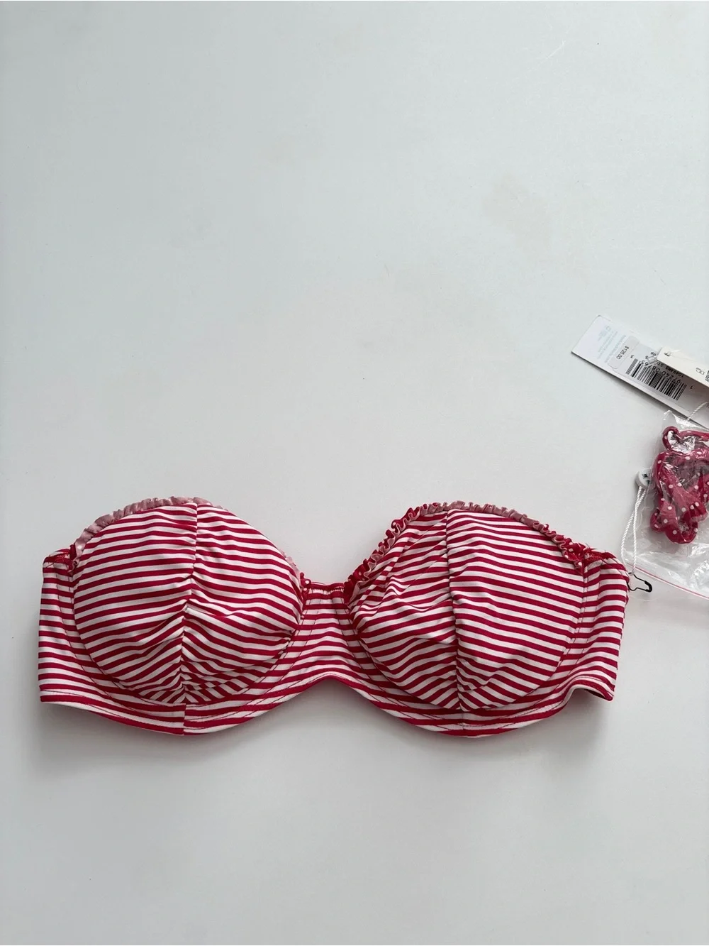 Frankies Bikinis Swim Bikini Top NWT Scarlet Stripe Strapless Sweetwater XS